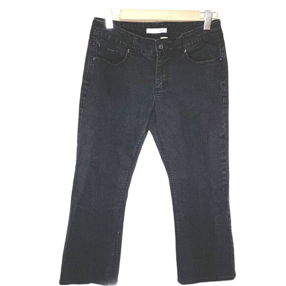 Chico’s Platinum Black Wash Mid-Rise Bootcut Jeans Size 0.5 Short (US 6) - Picture 1 of 11
